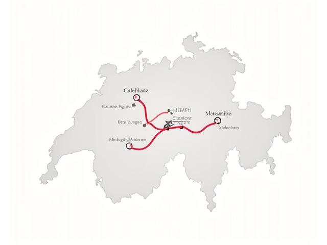 Interaktive Karte der Schweiz mit typischen Reiserouten