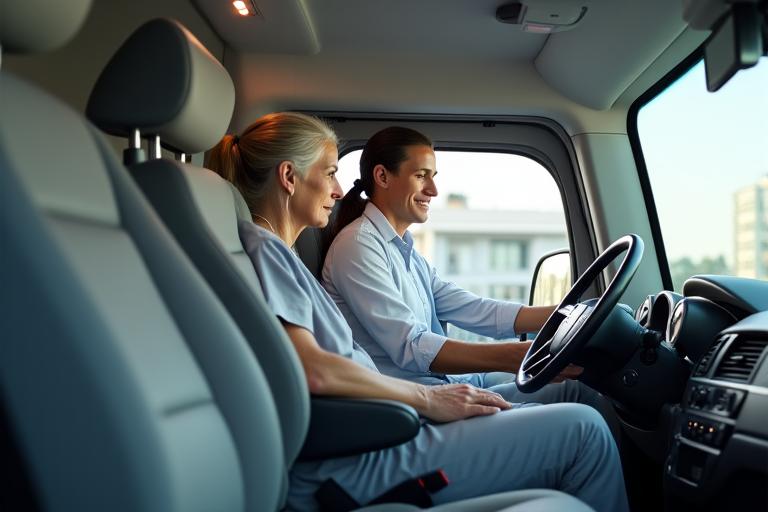 Moderne, barrierefreie medizinische Transportlösung mit geschultem Personal